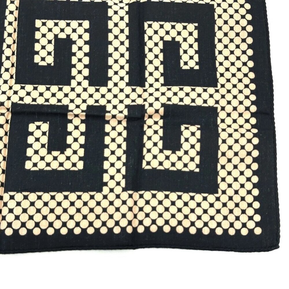 GIVENCHY logo handkerchief Scarf cotton Brown/Black - Picture 10 of 13